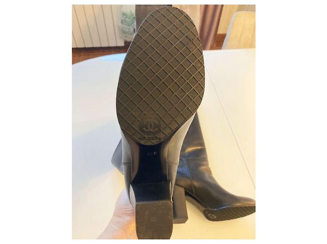 Chanel Lederstiefel Schwarz Größe 39 - Ansicht 4