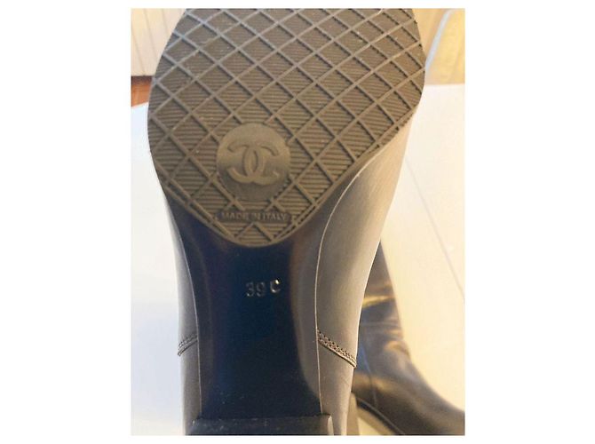 Chanel Lederstiefel Schwarz Größe 39 - Ansicht 5