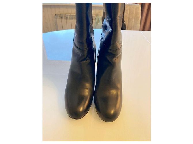 Chanel Lederstiefel Schwarz Größe 39 - Ansicht 9