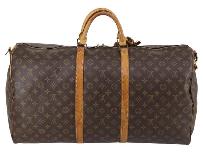 Borsa Keepall Bandoulière Louis Vuitton Monogram Canvas 60 Marrone - vista 2