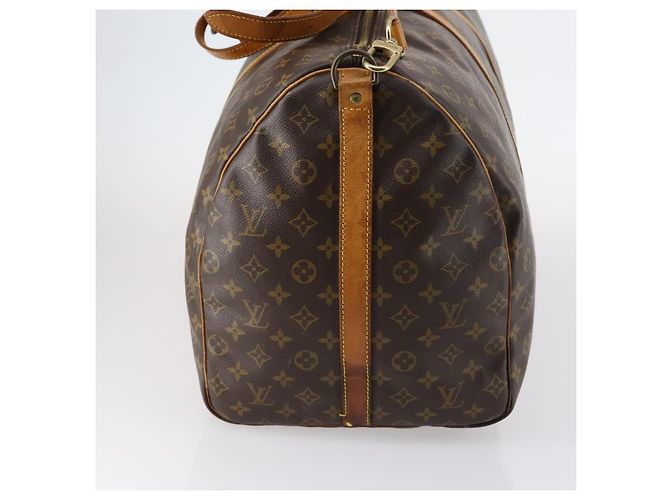 Borsa Keepall Bandoulière Louis Vuitton Monogram Canvas 60 Marrone - vista 3