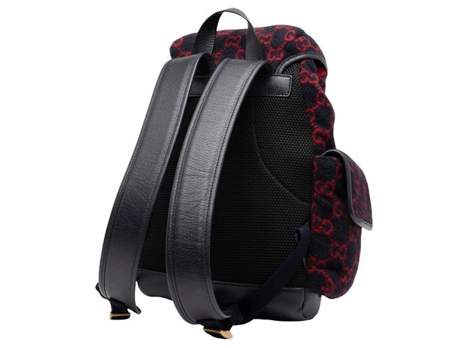 Gucci GG Wollrucksack Rot Marineblau - Ansicht 2