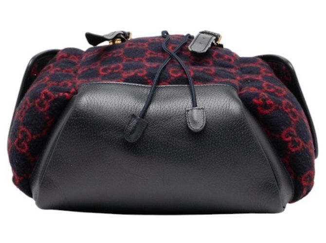 Gucci GG Wollrucksack Rot Marineblau - Ansicht 3