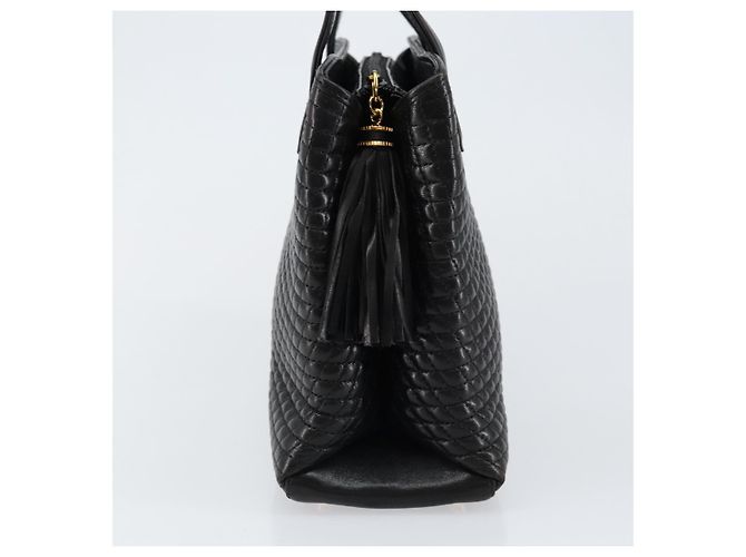 Vintage Handtasche Bally aus gestepptem Leder Schwarz - Ansicht 4