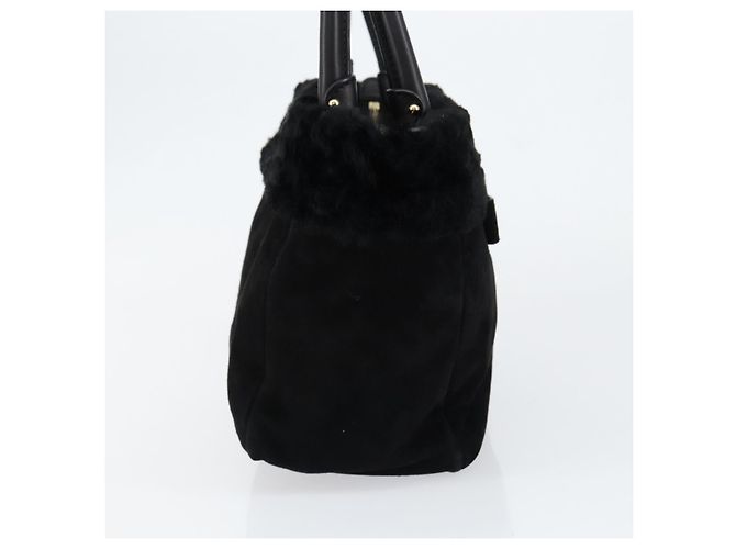 Borsa Vala in suede Salvatore Ferragamo Nero - vista 4