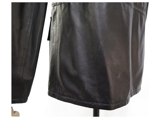 Hermès HERMES WENDENDE SCHWARZE LAMMFELLJACKE & SCHWARZER STOFF GRÖSSE 50 M - Ansicht 10