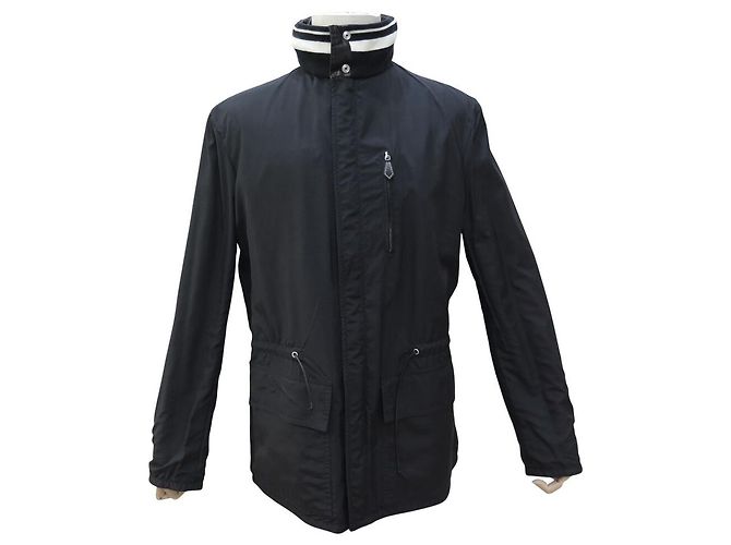 Hermès HERMES WENDENDE SCHWARZE LAMMFELLJACKE & SCHWARZER STOFF GRÖSSE 50 M - Ansicht 12