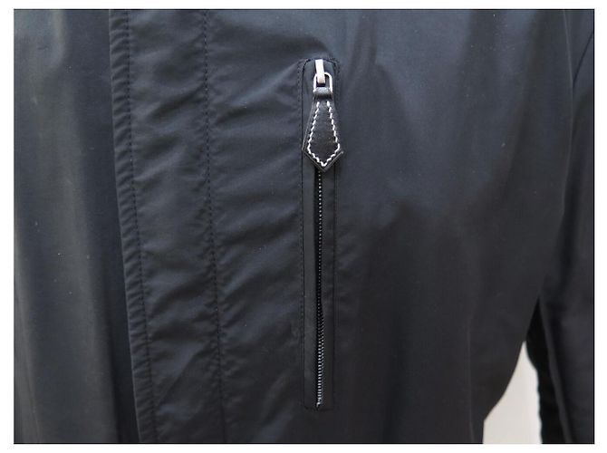 Hermès HERMES WENDENDE SCHWARZE LAMMFELLJACKE & SCHWARZER STOFF GRÖSSE 50 M - Ansicht 14