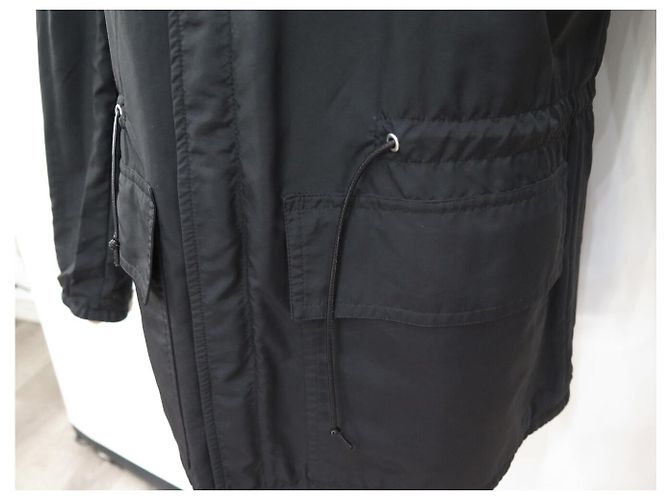 Hermès HERMES WENDENDE SCHWARZE LAMMFELLJACKE & SCHWARZER STOFF GRÖSSE 50 M - Ansicht 15