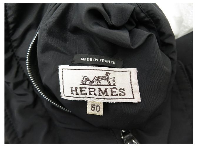 Hermès HERMES WENDENDE SCHWARZE LAMMFELLJACKE & SCHWARZER STOFF GRÖSSE 50 M - Ansicht 17