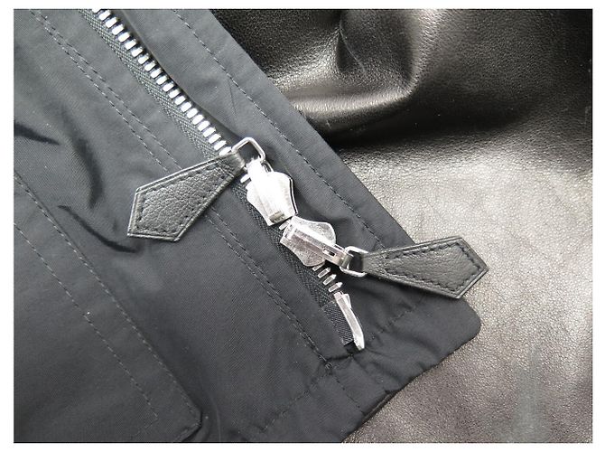 Hermès HERMES WENDENDE SCHWARZE LAMMFELLJACKE & SCHWARZER STOFF GRÖSSE 50 M - Ansicht 19