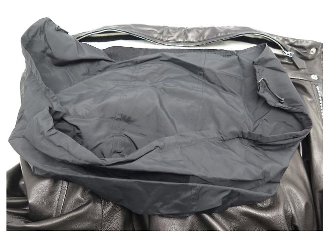 Hermès HERMES WENDENDE SCHWARZE LAMMFELLJACKE & SCHWARZER STOFF GRÖSSE 50 M - Ansicht 20