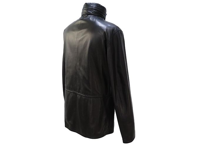 Hermès HERMES WENDENDE SCHWARZE LAMMFELLJACKE & SCHWARZER STOFF GRÖSSE 50 M - Ansicht 3