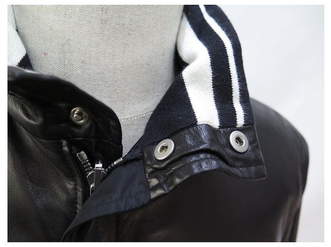 Hermès HERMES WENDENDE SCHWARZE LAMMFELLJACKE & SCHWARZER STOFF GRÖSSE 50 M - Ansicht 7