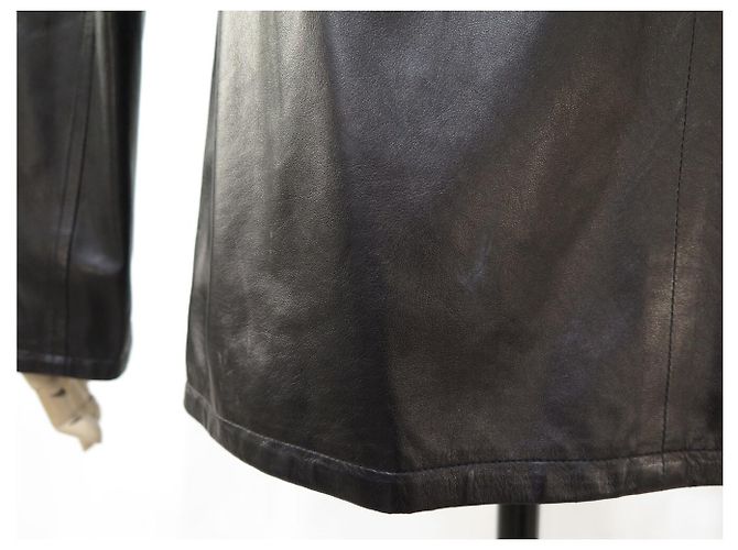 Hermès HERMES WENDENDE SCHWARZE LAMMFELLJACKE & SCHWARZER STOFF GRÖSSE 50 M - Ansicht 9