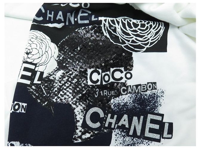 NEUER PULLI CHANEL P63299 HOODIE GRAFFITI COCO CAMBON M 50 Weiß - Ansicht 19