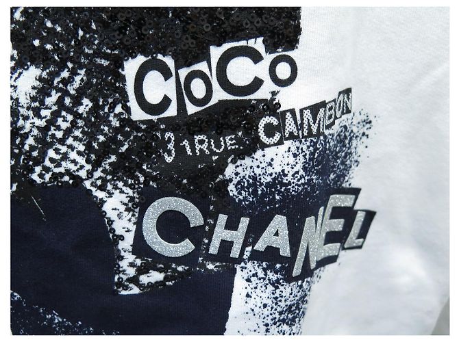 NEUER PULLI CHANEL P63299 HOODIE GRAFFITI COCO CAMBON M 50 Weiß - Ansicht 6
