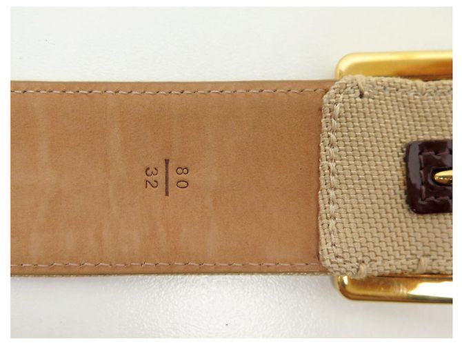 NEUER LOUIS VUITTON T80 AMARANTE CANVAS & LACKLEDER GÜRTEL - Ansicht 8