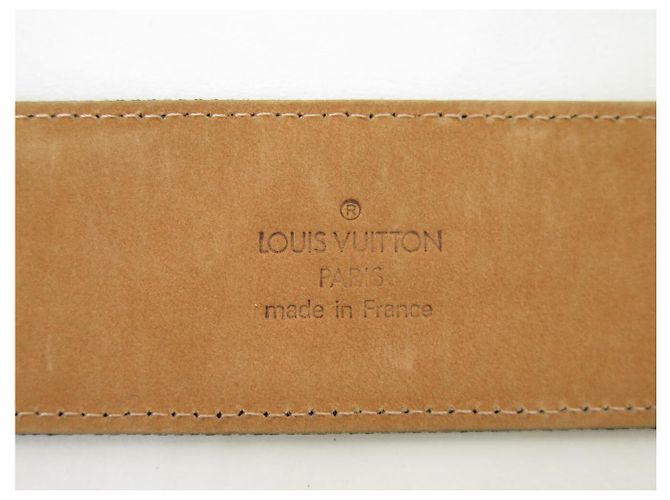NEUER LOUIS VUITTON SCHWARZER CANVAS- & ZIEGELLEDERGÜRTEL T80 - Ansicht 6
