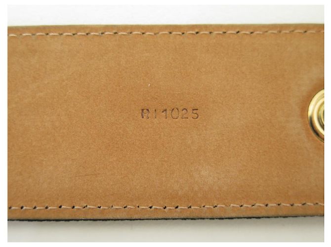 NEUER LOUIS VUITTON SCHWARZER CANVAS- & ZIEGELLEDERGÜRTEL T80 - Ansicht 7