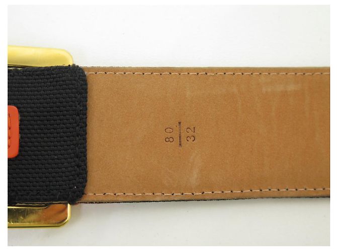 NEUER LOUIS VUITTON SCHWARZER CANVAS- & ZIEGELLEDERGÜRTEL T80 - Ansicht 8