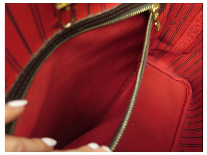 BORSA LOUIS VUITTON NEVERFULL MM N40599 IN CANVAS EBENE Marrone - vista 12