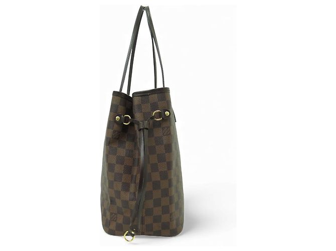 BORSA LOUIS VUITTON NEVERFULL MM N40599 IN CANVAS EBENE Marrone - vista 3
