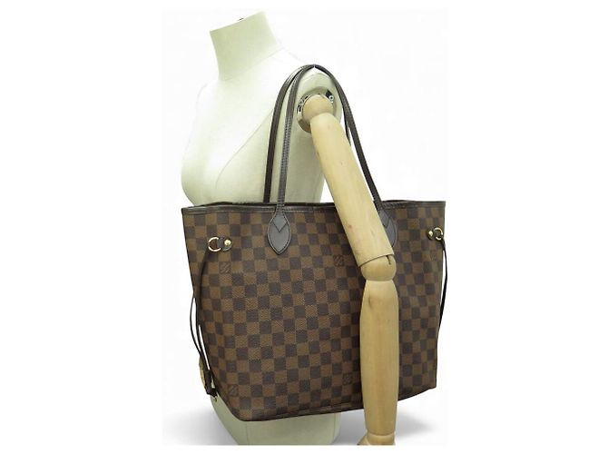 BORSA LOUIS VUITTON NEVERFULL MM N40599 IN CANVAS EBENE Marrone - vista 7