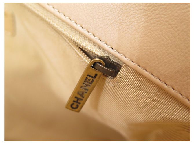 CHANEL CROWN TOTE QUILTED LEATHER BEIGE SHOPPING HAND BAG - view 10