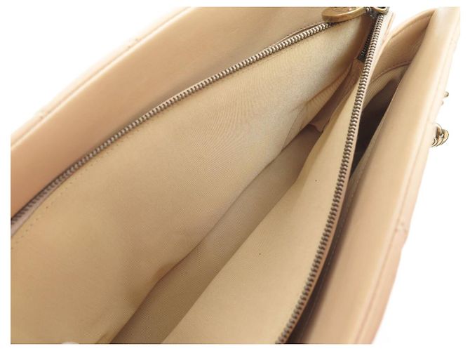 CHANEL CROWN TOTE QUILTED LEATHER BEIGE SHOPPING HAND BAG - view 12