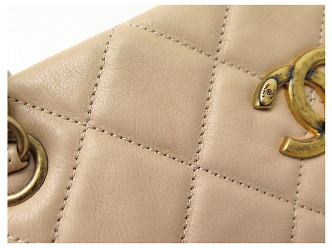 CHANEL CROWN TOTE QUILTED LEATHER BEIGE SHOPPING HAND BAG - view 16