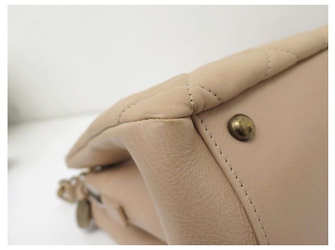 CHANEL CROWN TOTE QUILTED LEATHER BEIGE SHOPPING HAND BAG - view 17
