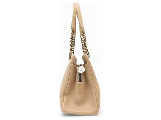 CHANEL CROWN TOTE QUILTED LEATHER BEIGE SHOPPING HAND BAG - view 3