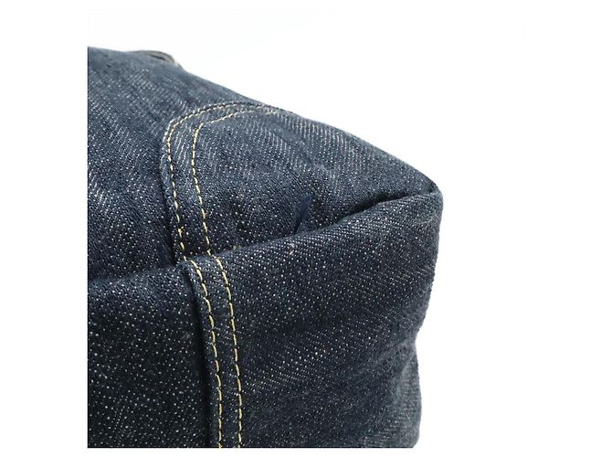 Borsa a Spalla Chanel Denim Coco Mark Indigo Blu - vista 8