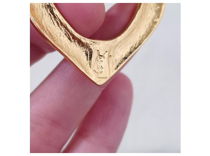 Yves Saint Laurent spilla a forma di cuore 1990s D'oro - vista 2