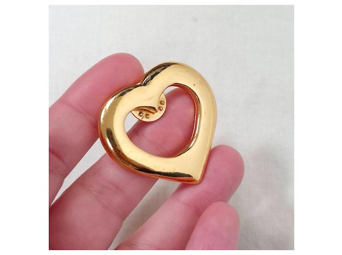 Yves Saint Laurent spilla a forma di cuore 1990s D'oro - vista 3