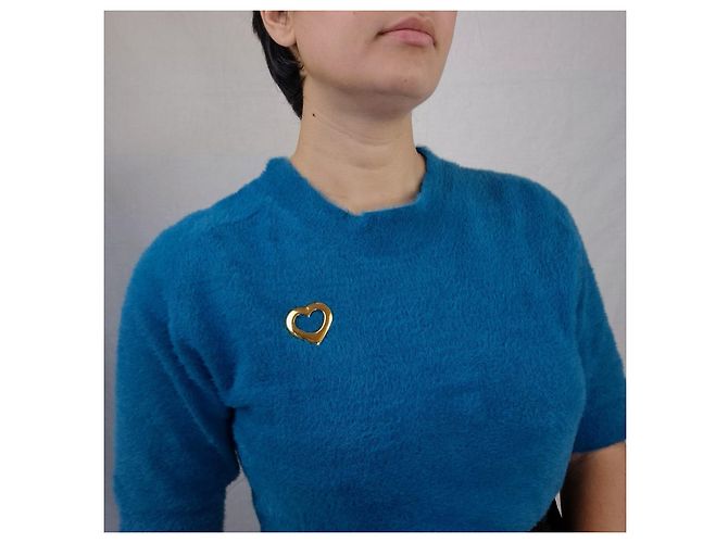 Yves Saint Laurent spilla a forma di cuore 1990s D'oro - vista 4