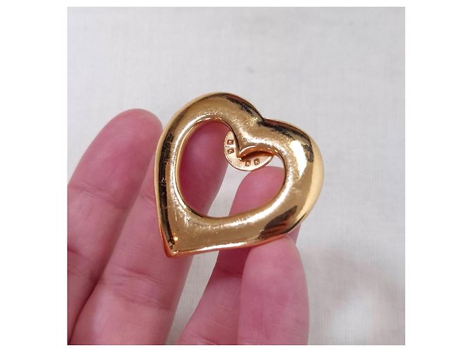 Yves Saint Laurent spilla a forma di cuore 1990s D'oro - vista 7