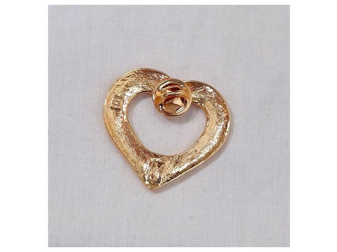 Yves Saint Laurent spilla a forma di cuore 1990s D'oro - vista 8