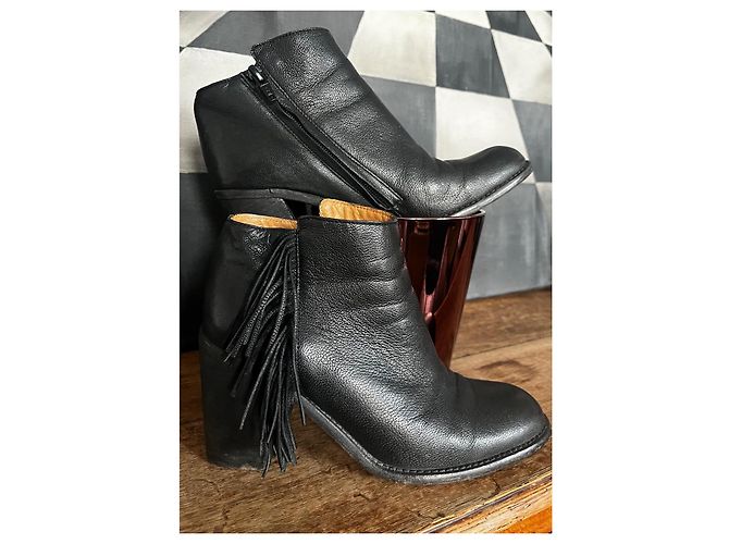 See by Chloé Franche stivaletti in pelle nera Nero - vista 10