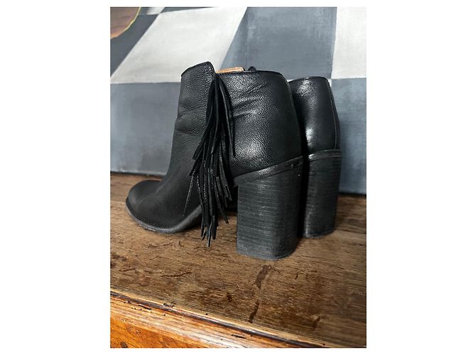 See by Chloé Franche stivaletti in pelle nera Nero - vista 4