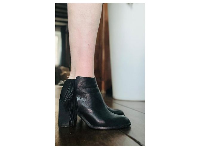 See by Chloé Franche stivaletti in pelle nera Nero - vista 5