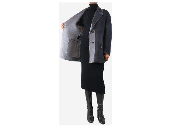 Prada Abrigo de lana y angora en dos tonos grises - talla UK 4 - vista 4