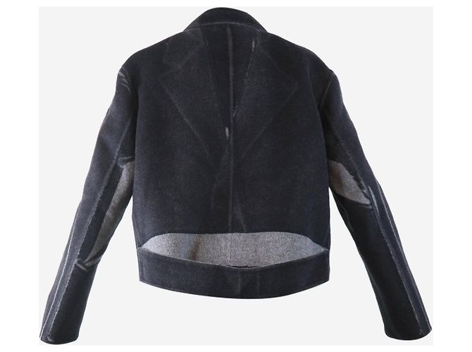 Prada Abrigo de lana y angora en dos tonos grises - talla UK 4 - vista 6
