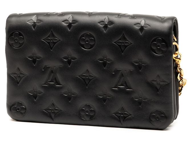 Borsa a spalla Pochette Coussin con catena in Monogramma embossato Louis Vuitton Nero - vista 2