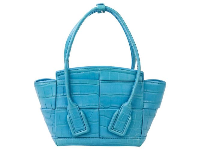 Borsa 2 in 1 Mini The Arco Alligator di Bottega Veneta Blu Blu chiaro - vista 3