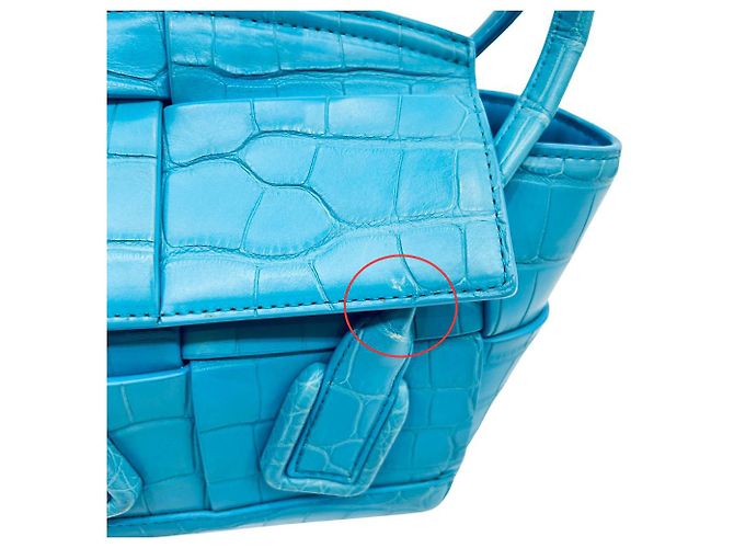 Borsa 2 in 1 Mini The Arco Alligator di Bottega Veneta Blu Blu chiaro - vista 7