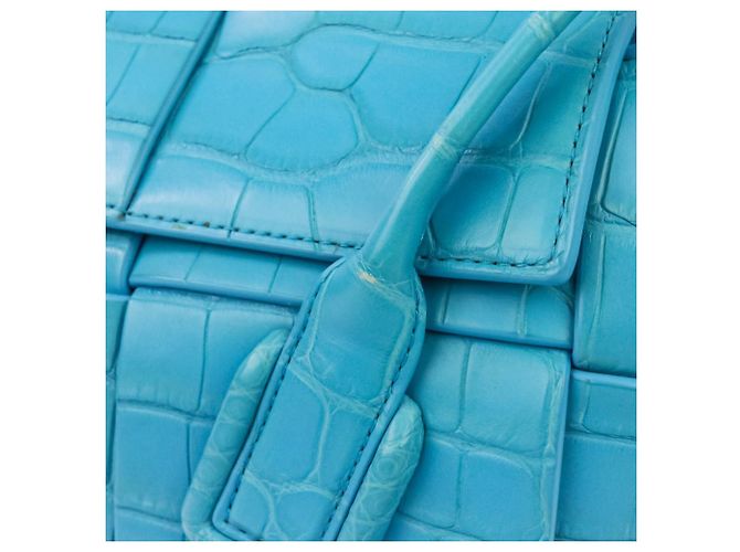 Borsa 2 in 1 Mini The Arco Alligator di Bottega Veneta Blu Blu chiaro - vista 8