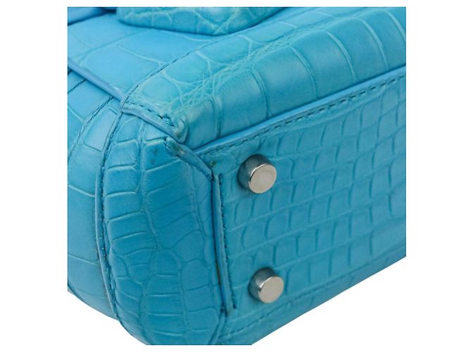 Borsa 2 in 1 Mini The Arco Alligator di Bottega Veneta Blu Blu chiaro - vista 9