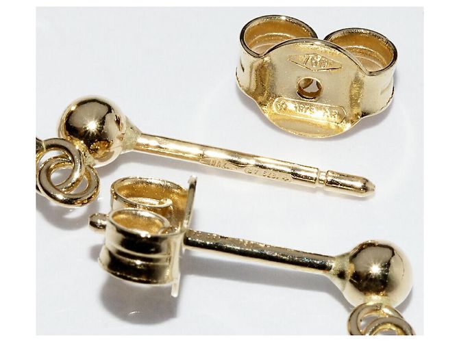 Autre Marque Orecchini Cross in Au750 D'oro - vista 4
